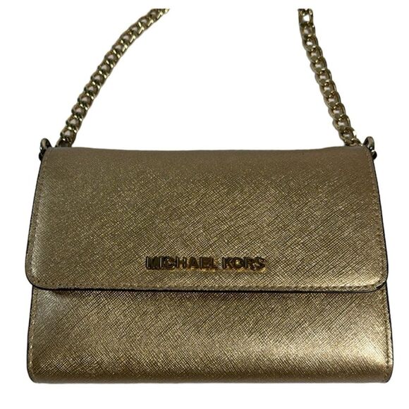 Michael Kors Gold Glitter Crossbody Purse - Picture 1 of 7